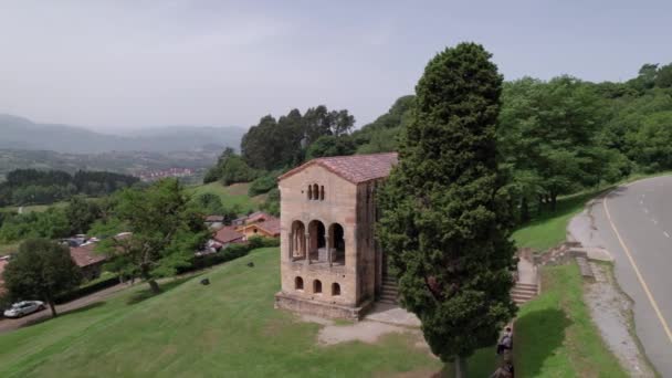 Incredible Old Pre Romanesque Asturias Iberian Kingdom Church Santa Maria — Vídeo de stock