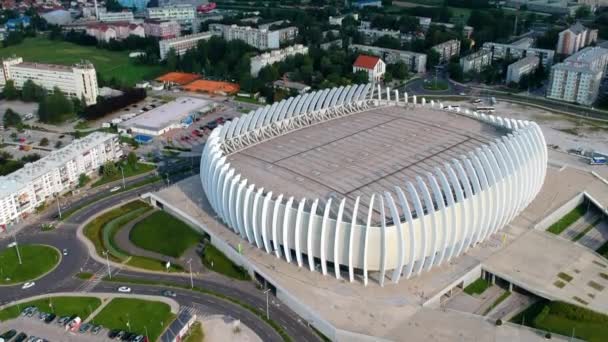 Arena Zágráb Óriás Borda Ketrec Körül Szerkezet Épület Antenna — Stock videók