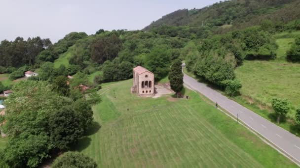 Santa Maria Del Naranco Old Ancient Church Standing Asturias Nature — Video