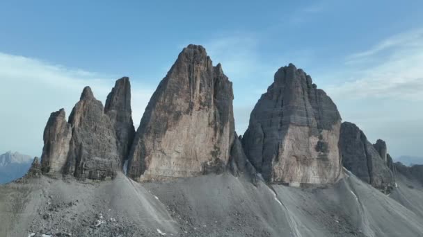 Beautiful Sunny Day Dolomites Mountains View Tre Cime Lavaredo Three — 비디오