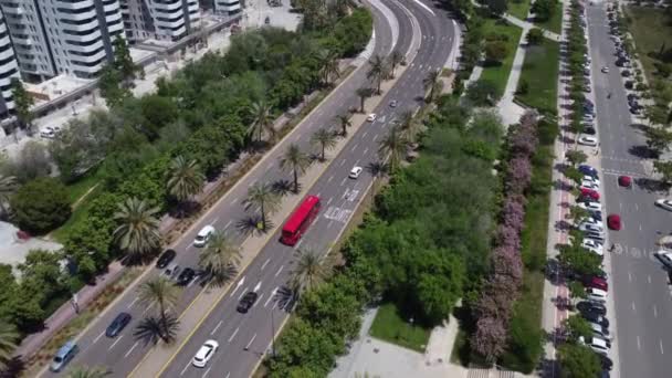 Drone Vue Une Autoroute Valence Menant Ciudad Las Artes Ciencias — Video