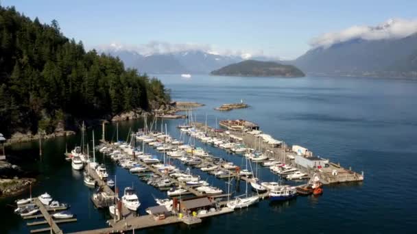 Sailboat Yachts Moored Public Dock Horseshoe Bay Howe Sound West — Video