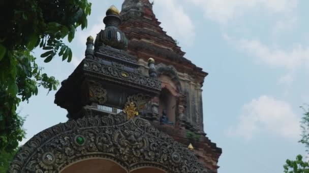 Filmová Krajina Malebné Náboženské Záběry Buddhistického Chrámu Wat Lok Moli — Stock video
