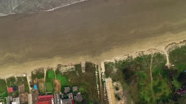 Vista Aerea Della Spiaggia Della Città Curia Provincia Santa Elena — Video Stock