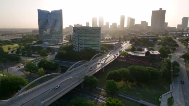 Dallas Fort Worth Metro Region Worth Skyline Aerial Pullback Reveal — Video