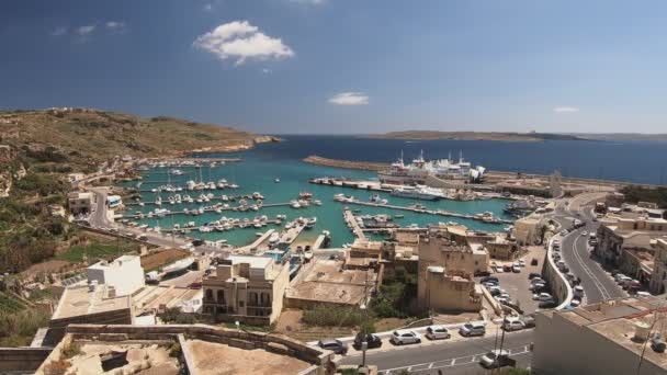 Vue Panoramique Port Marr Dans Île Gozo Malte Timelapse Images — Video