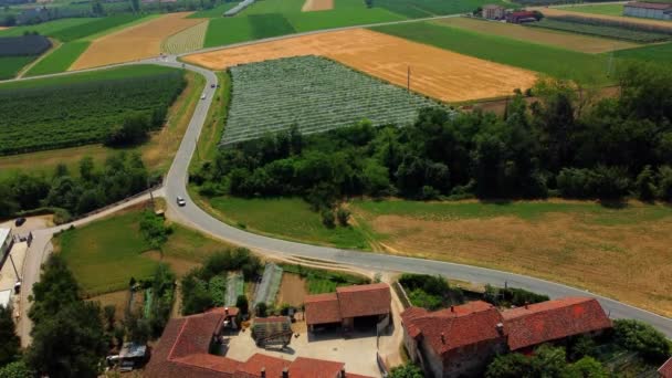 Areal View Road Beautiful Italian Countryside — Stock video