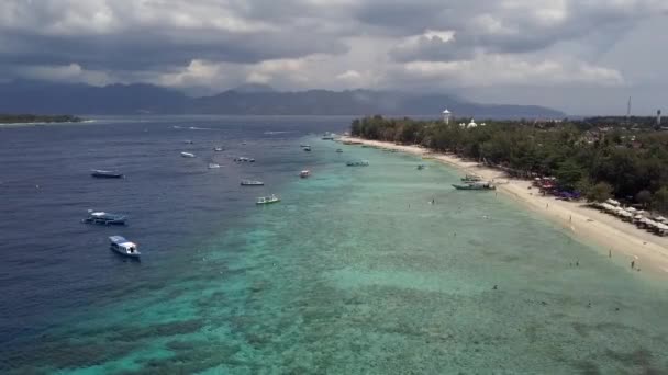 Vacation Paradise Turquoise Crystal Clear Water Unbelievable Aerial View Flight — Video