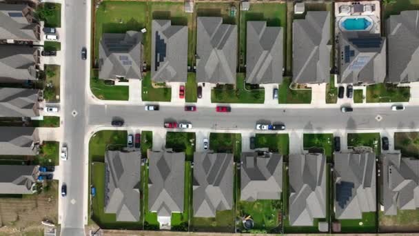 Vista Aérea Cima Para Baixo Casas Embaladas Juntas Novo Bairro — Vídeo de Stock