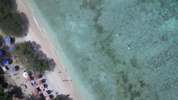 Surfboard Snorkling Boats Beautiful Aerial View Flight Bird Eye View — Stock Video
