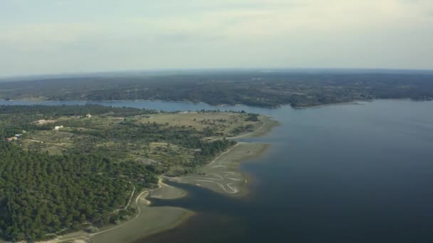 Aerial Shot Wine Region Very Close Dam Alentejo Portugal — Stock Video