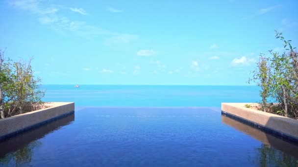 High Rise Rooftop Infinity Pool Amazing View Turquoise Seascape — 비디오