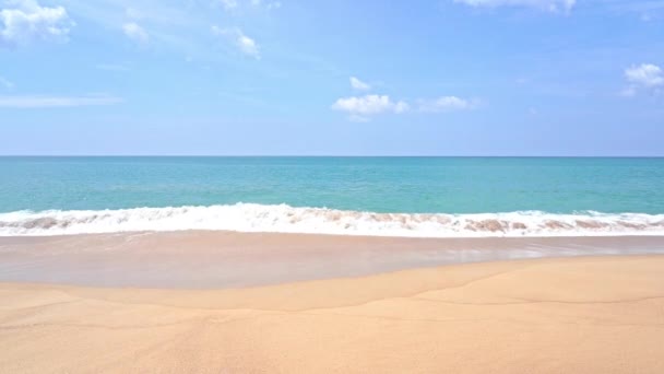 Tropical Beach Ocean Waves Sand Blue Horizon Slow Motion — Stockvideo