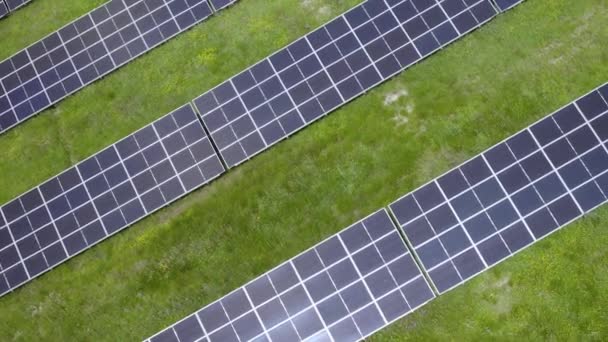 Flying Solar Cell Panels Summer Aerial — Stockvideo