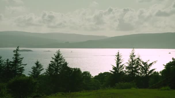 Wide Stunning Shot Sound Mull Scotland Mull Background — Stock Video