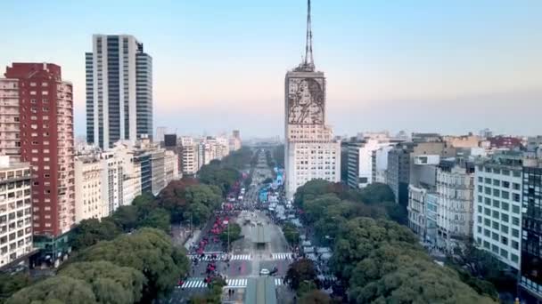 Buenos Aires Citizens Unhappy Unemployment Figures Protesting Street — Videoclip de stoc