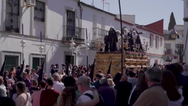 Religiöse Prozession Zum Osterfest Semana Santa Jerez Frontera Spanien — Stockvideo