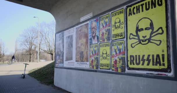 Stand Ukraine War Set Posters Wall — Stok Video