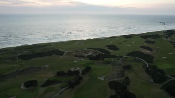 Schöner Pnw Sonnenuntergang Der Oregon Coast Über Dem Bandon Dunes — Stockvideo
