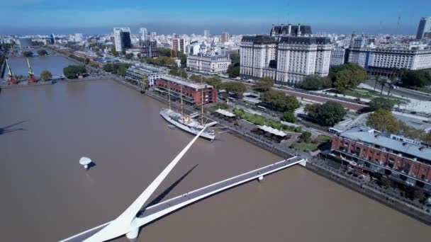 Buenos Aires Arjantin Puerto Madero Buenos Aires Arjantin Şehir Merkezinde — Stok video