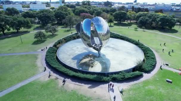 Generic Floralis Flower Park Centrum Buenos Aires Argentyna Panoramiczny Krajobraz — Wideo stockowe