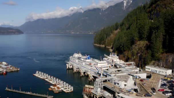 Commercial Ferry Harbor Ferries Horseshoe Bay West Vancouver Kanada Widokiem — Wideo stockowe