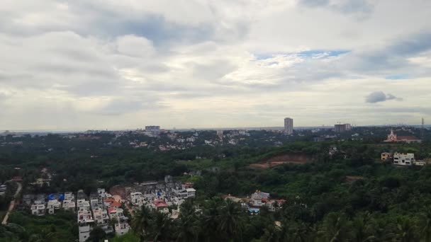 Aerial Flying Forward Mangalore District India — Stockvideo