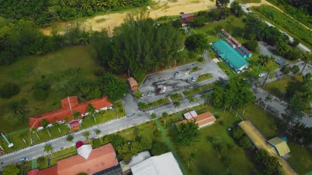 Cinematic Drone Footage Palm Oil Mill Effluent Residential Consists Buildings — Stockvideo