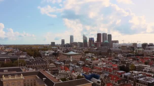 Establishing View Hague Business Skyscrapers Dolly Day — Stock videók