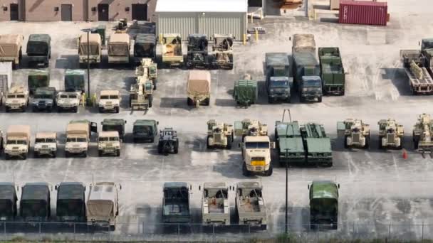 Usa Army Depot Military Equipment War Military Might Defense System — Stok Video