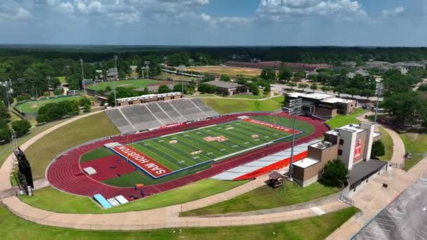 Sam Houston State University Huntsville Texas Aerial Approach — Stock video