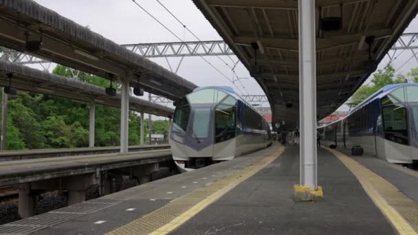 Shimakaze Luxury Liner Express Trains Parked Kashikojima Station — 图库视频影像