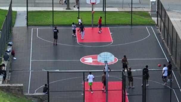 African American Black Young Men Teenage Youth Play Basketball Usa — Video