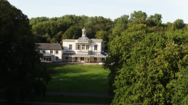 Aerial Drone Shot Beautiful Villa Den Haag Netherlands — Vídeo de Stock