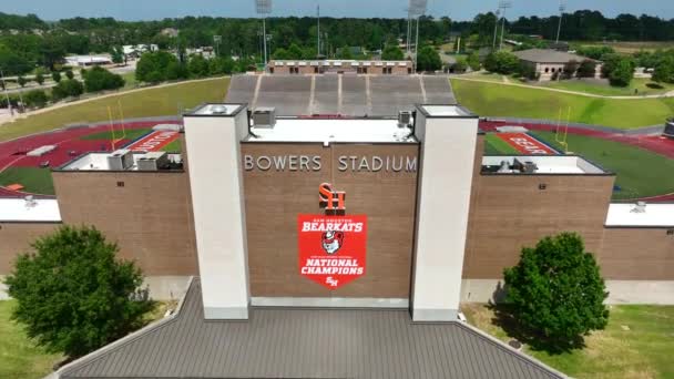 Sam Houston State University Huntsville Texas Rising Aerial Football Field — 비디오