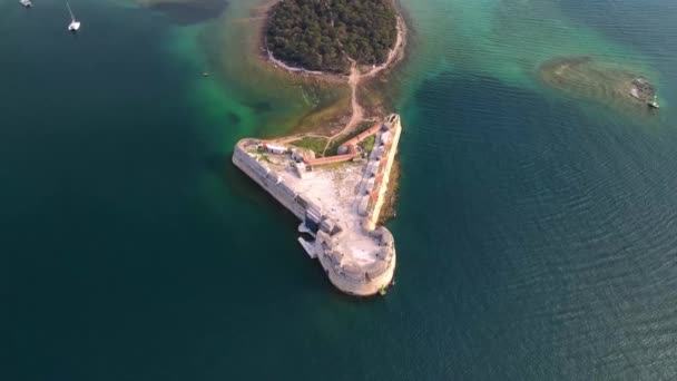 Nicholas Fortress Fortress Located Entrance Anthony Channel Town Ibenik Central — Video Stock