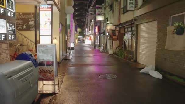 Neon Back Street Sanjo Evening Entertainment District Kyoto — Vídeo de stock