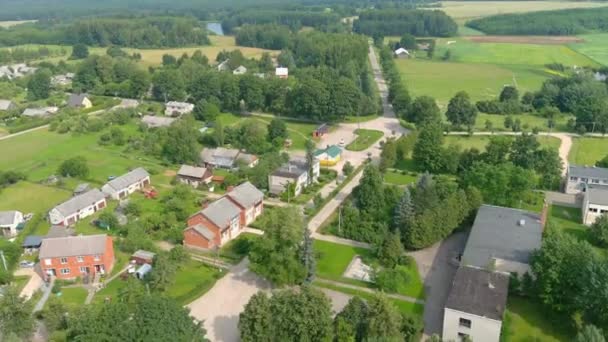 Aerial Drone View Settlements Village Lithuania Video Rural Housing — ストック動画