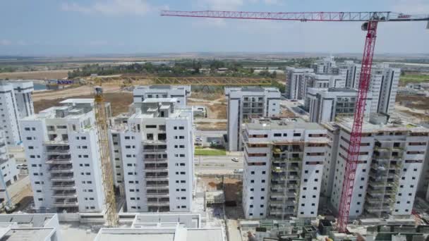 Neighbourhoods Cranes Netivot Israel — Stock video