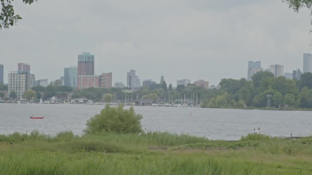 Static View Rotterdam Skyline Seen Kralingse Bos Netherlands — Wideo stockowe