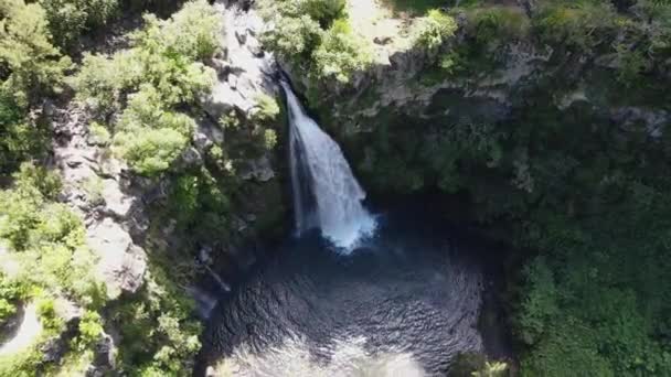 Drone Footage Grand Bassin Waterfall Reunion Island — Vídeo de Stock