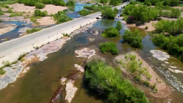 Aerial Footage Popular Area Llano River Texas Called Slab Camera — Video Stock