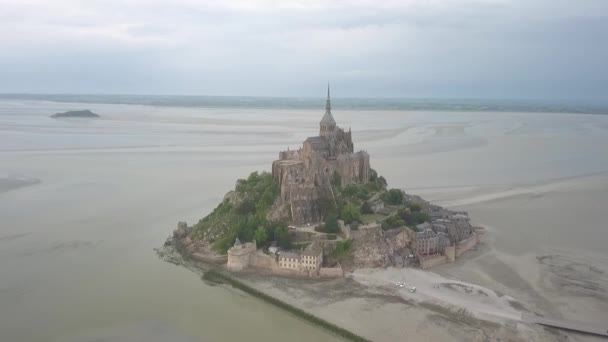 Drone Footage Mont Saint Michel France — Stok Video
