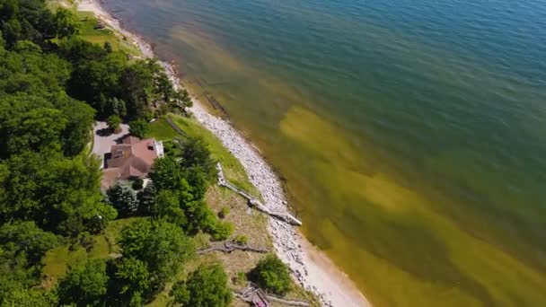Angular Motion Drone Lake Homes — Wideo stockowe