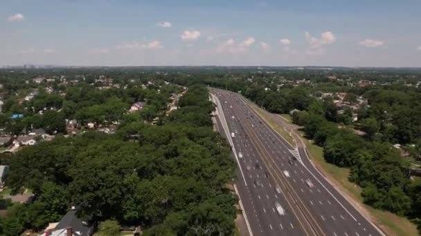 Aerial Time Lapse Highway High Angle Shot Showing Horizon Blue — Αρχείο Βίντεο