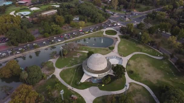 Letecký Pohled Oběžnou Dráhu Galileo Galilei Planetárium Palermo Park — Stock video