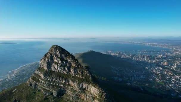 Lions Head Mountain Peak Sunset View Cape Town City Bowl — Stockvideo
