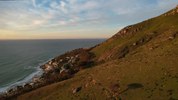 Aerial Lions Head Cape Town Sunset Clifton Beaches — Wideo stockowe