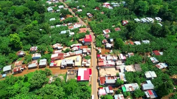 Flying Backwards Village Sao Tome Africa — ストック動画