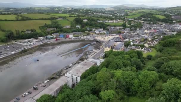 Bantry Town South West County Cork Ireland Aerial Drone Footage — 图库视频影像